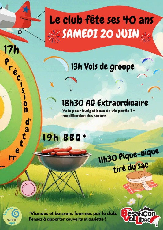 Affiche fĂȘte du club 40 ans